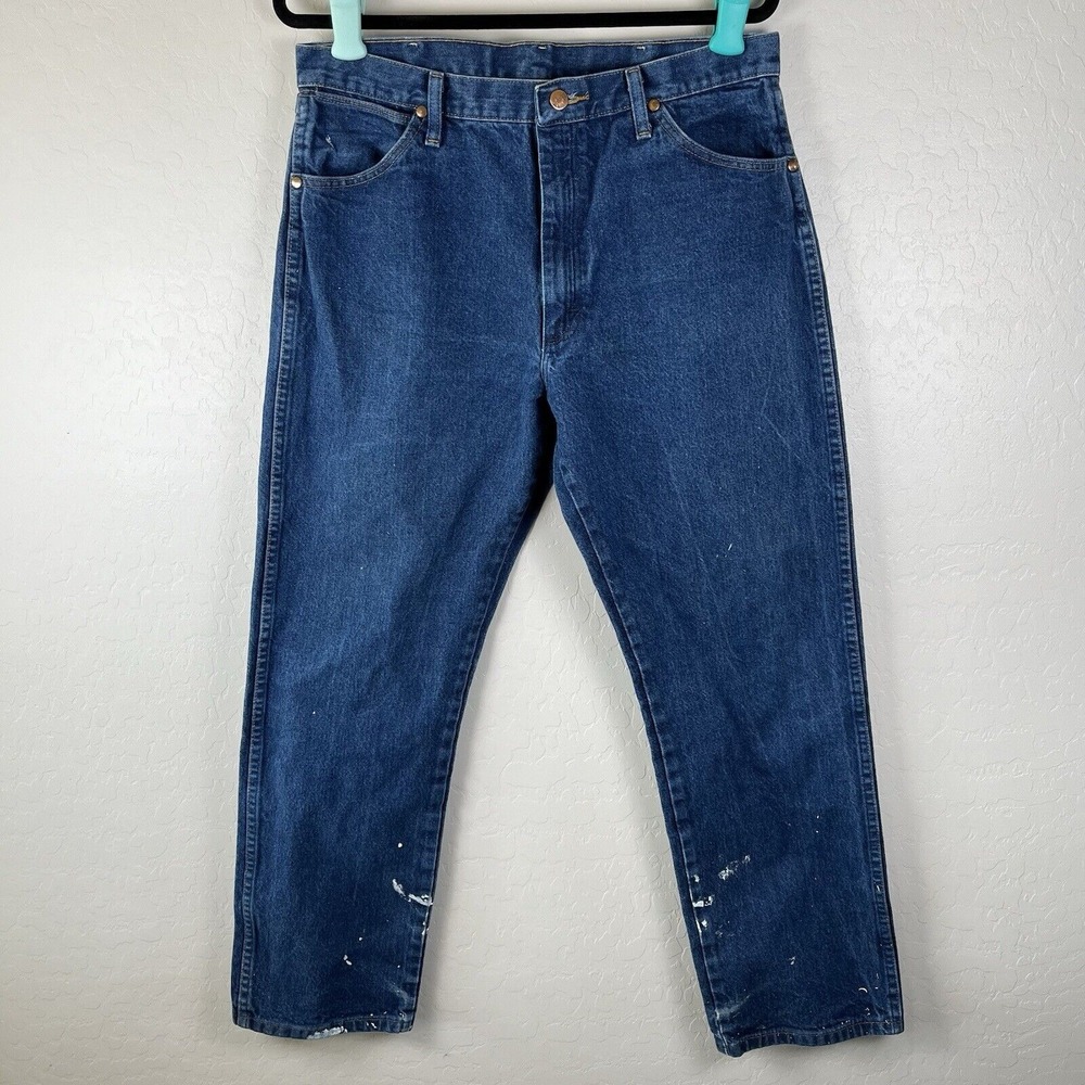 Wrangler 13MWZPW Cowboy Cut Original Fit Men's Jeans Size 36x32 Paint Distressed